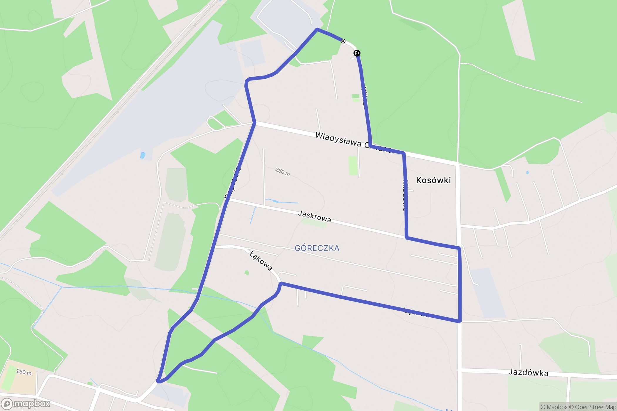 Libiąż: mapa trasy - Poland