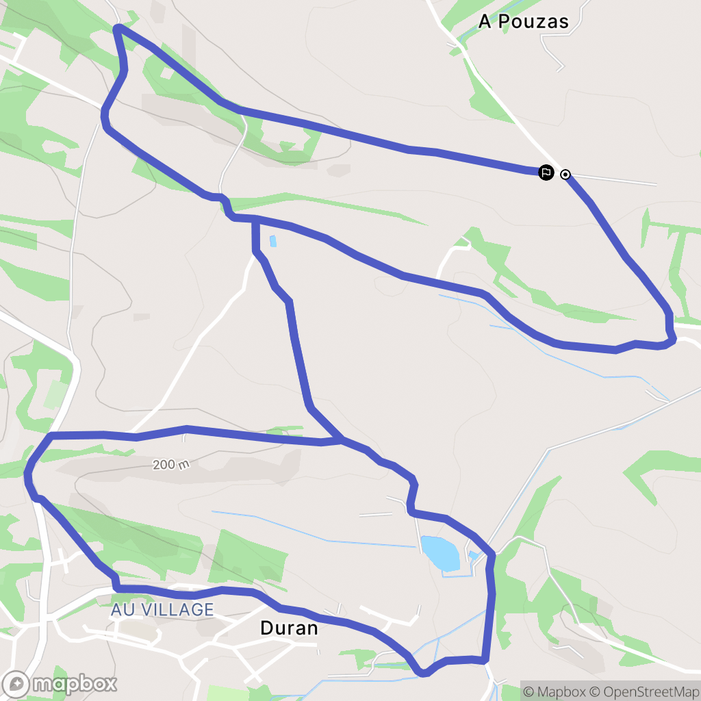 Duran : carte du parcours de randonnée - France