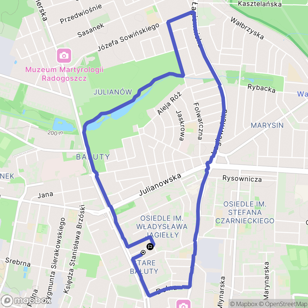 Łódź: mapa trasy - Poland
