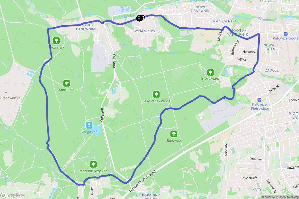 Katowice: mapa trasy - Poland
