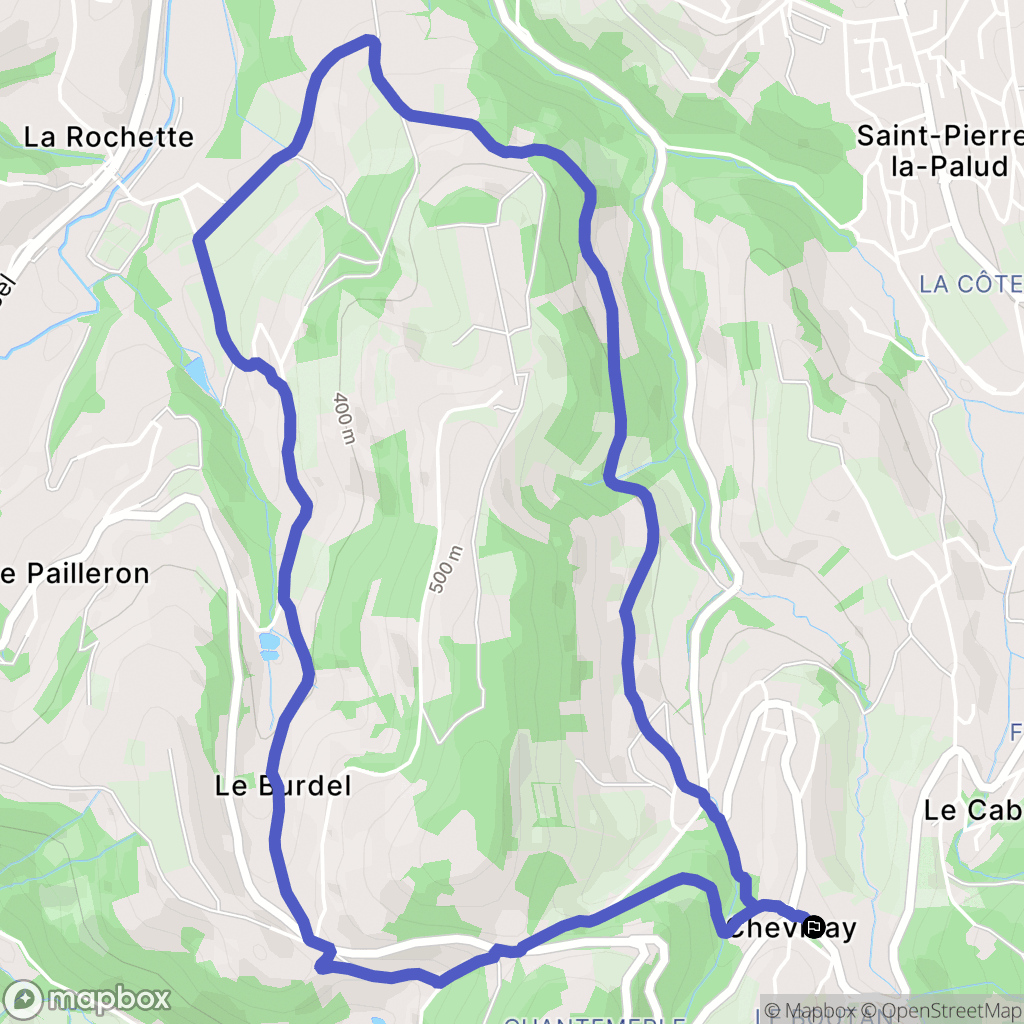 Chevinay : carte du parcours de randonnée - France