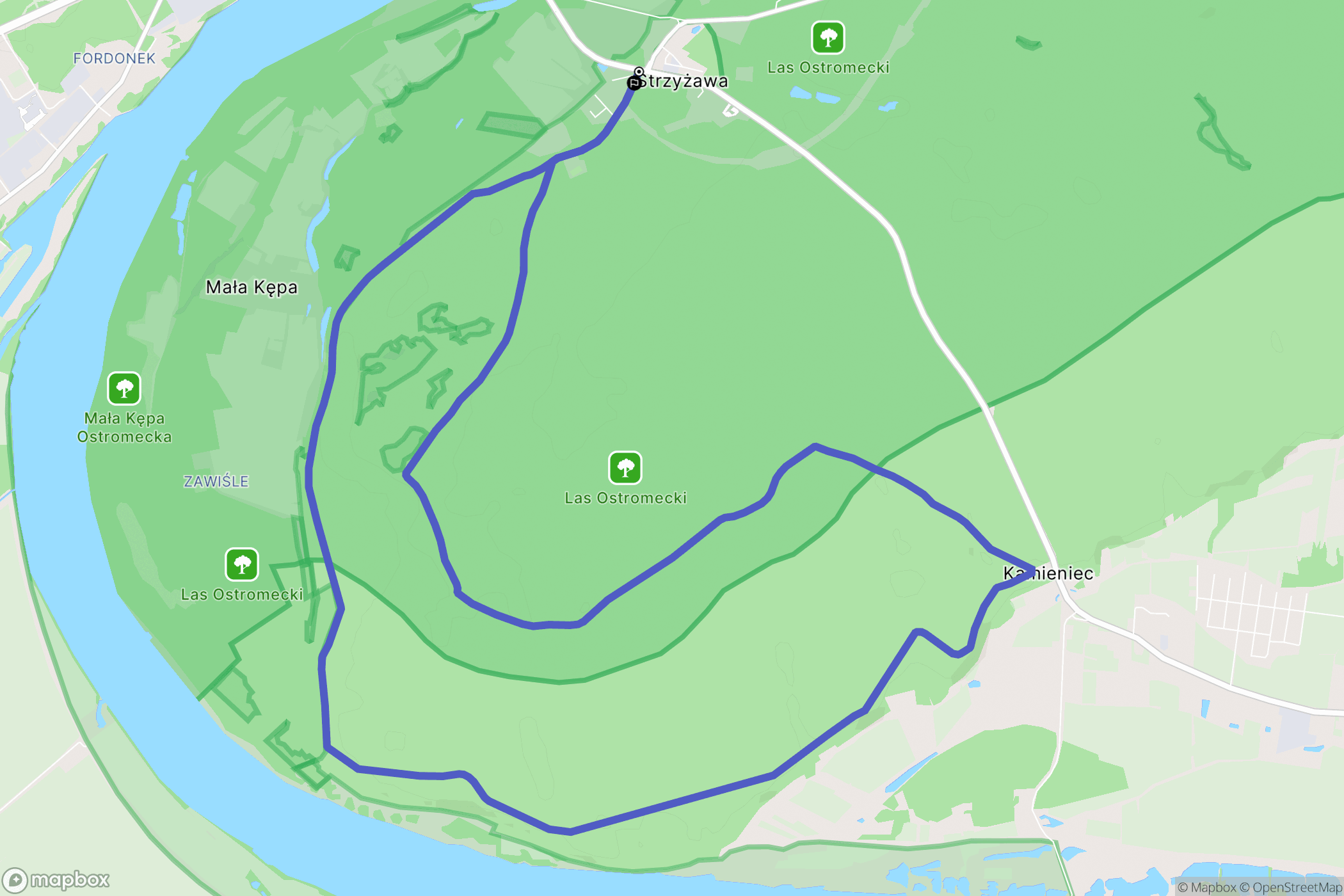 Strzyżawa: mapa trasy - Poland