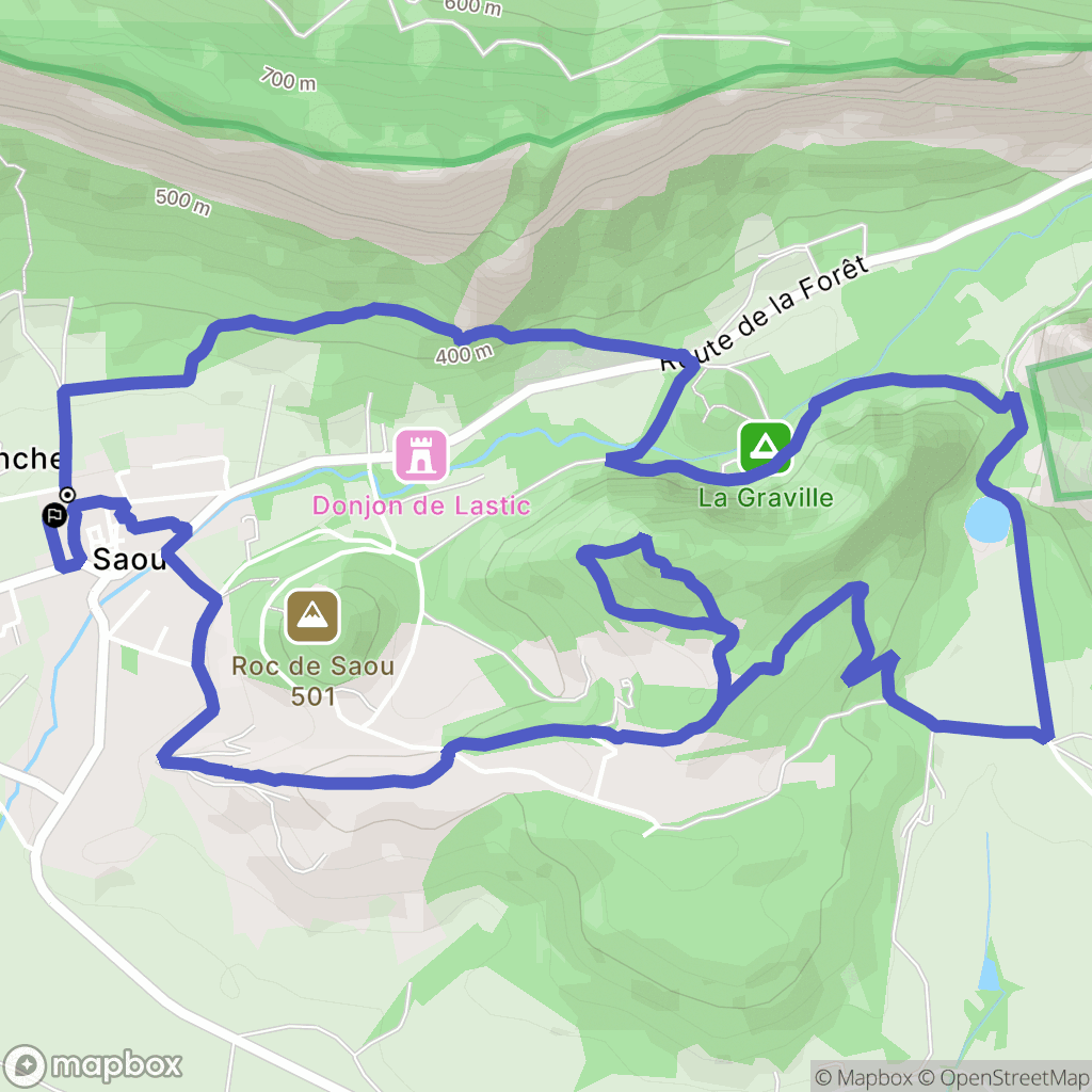 Saou : carte du parcours de randonnée - France