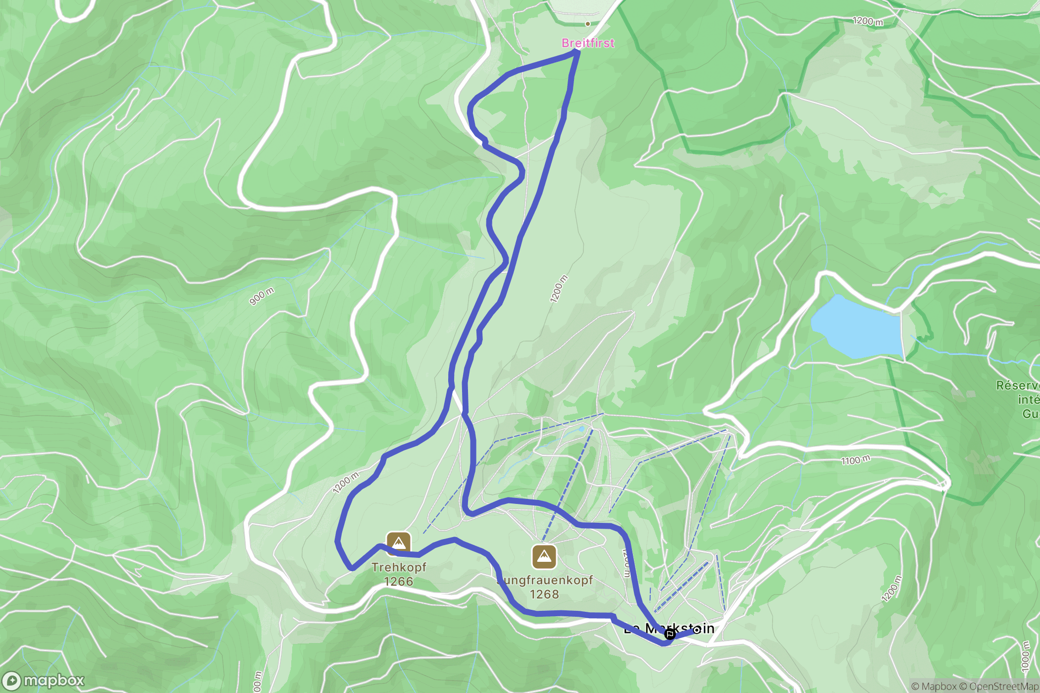 Ranspach : carte du parcours de randonnée - France