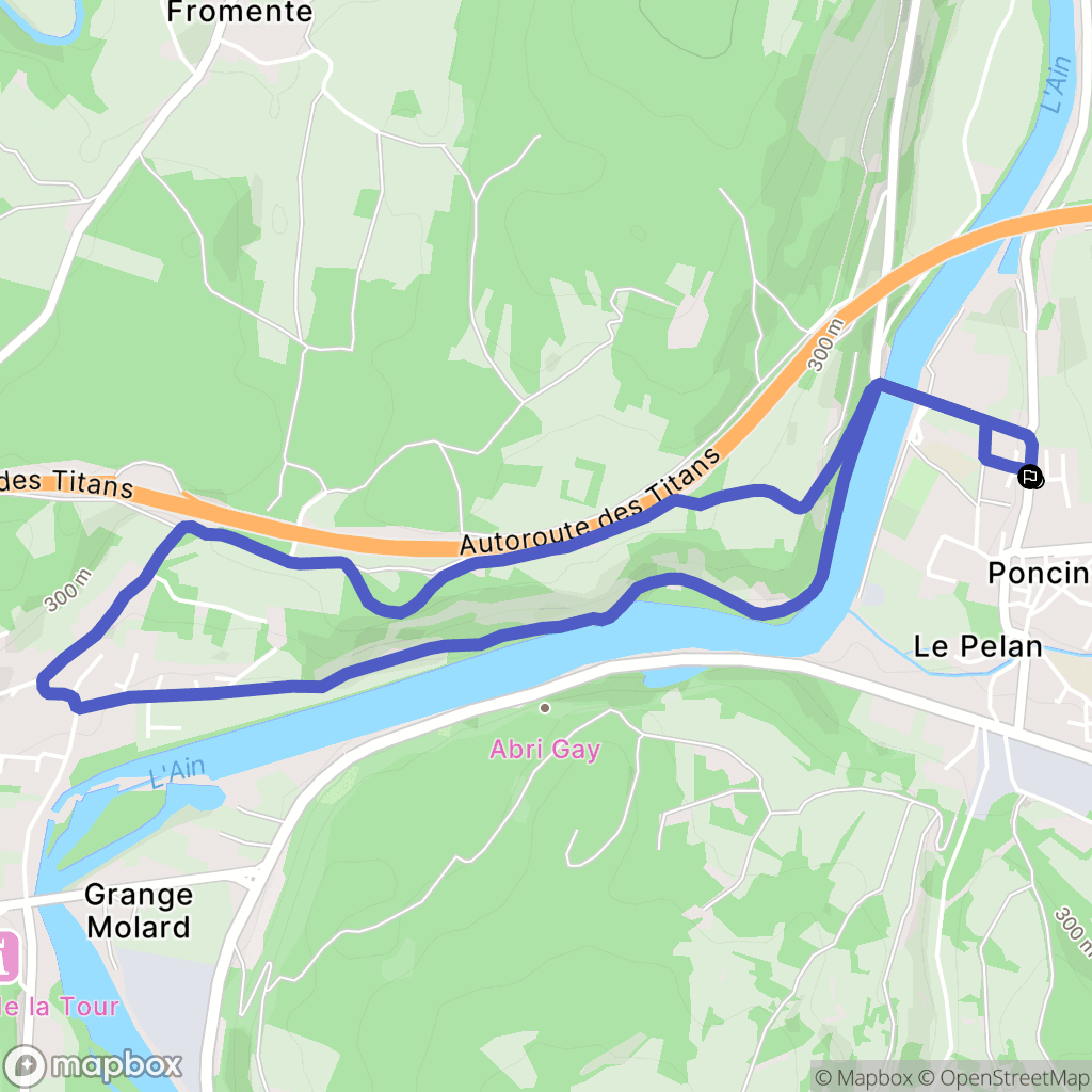 Poncin : carte du parcours de randonnée - France