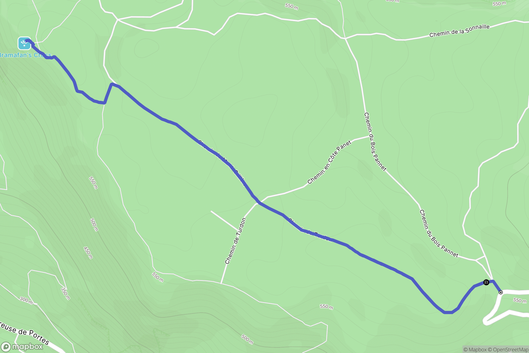 Saint-Sorlin-en-Bugey : carte du parcours de randonnée - France
