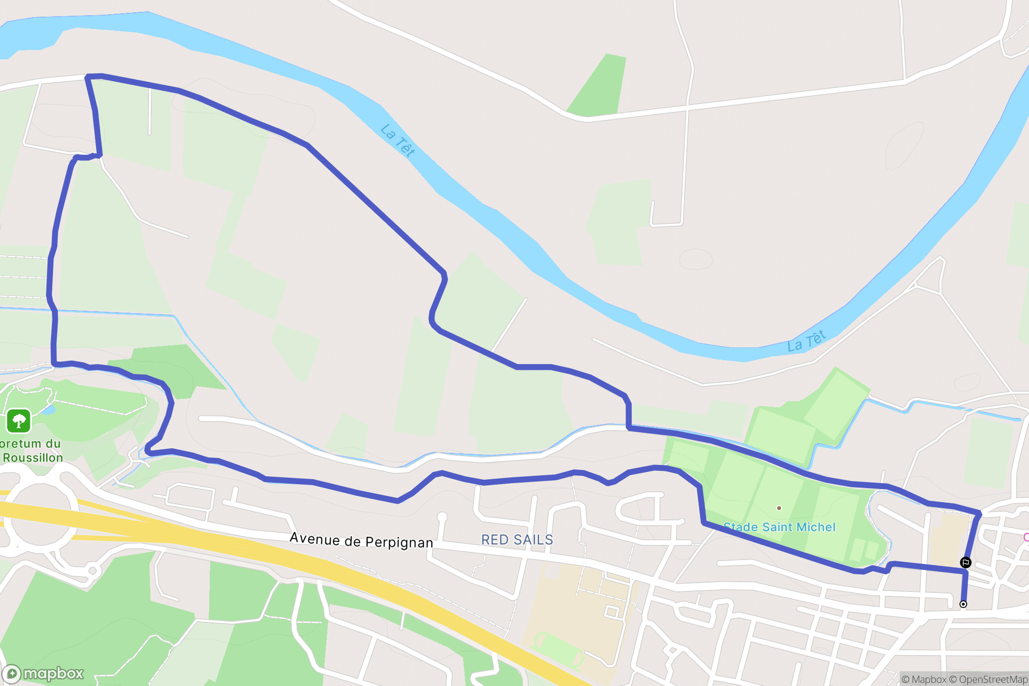 Canet-en-Roussillon : carte du parcours de randonnée - France