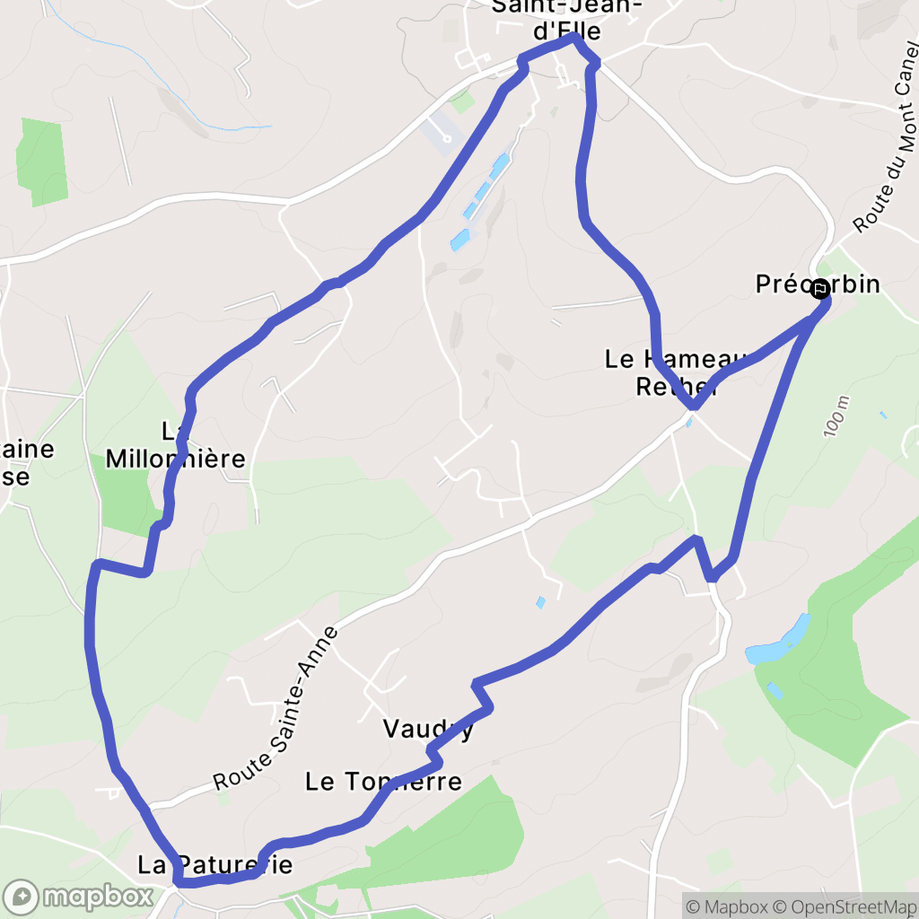 Saint-Jean-d'Elle : carte du parcours de randonnée - France