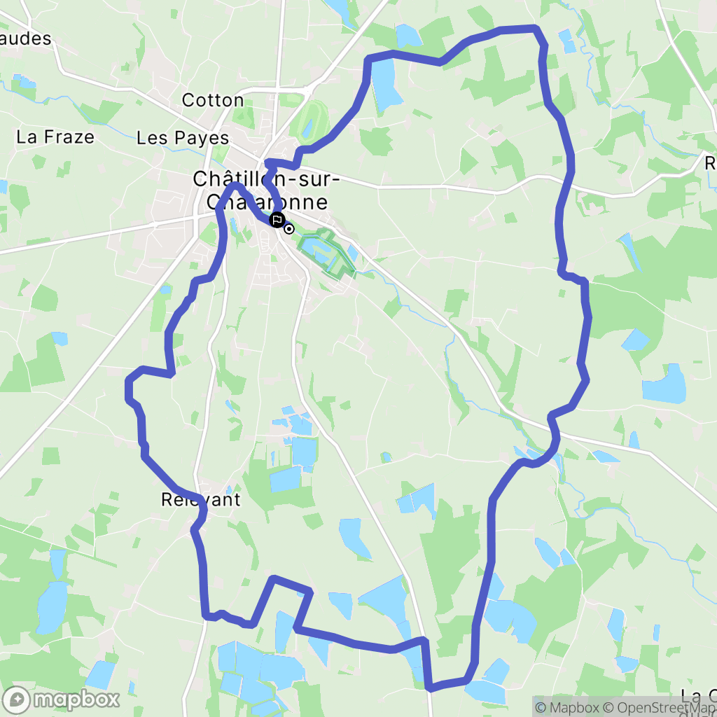 Châtillon-sur-Chalaronne : carte du parcours de randonnée - France