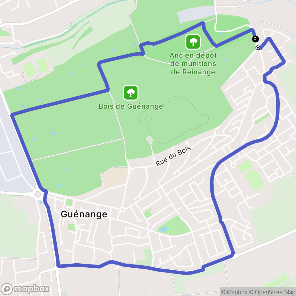 Guénange : carte du parcours de randonnée - France
