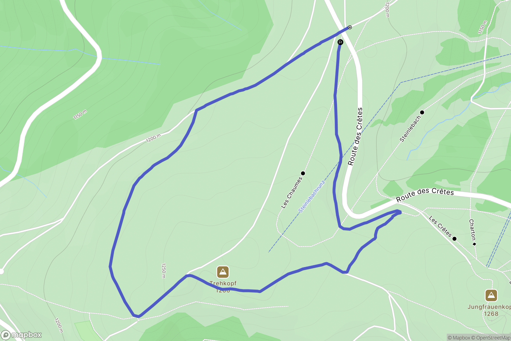 Oderen : carte du parcours de randonnée - France