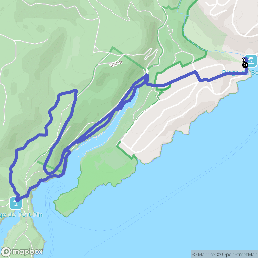 Cassis : carte du parcours de randonnée - France