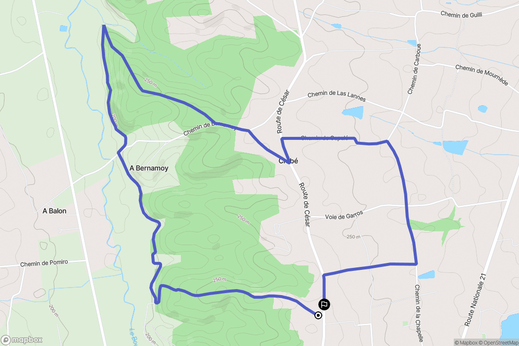 Miélan : carte du parcours de randonnée - France