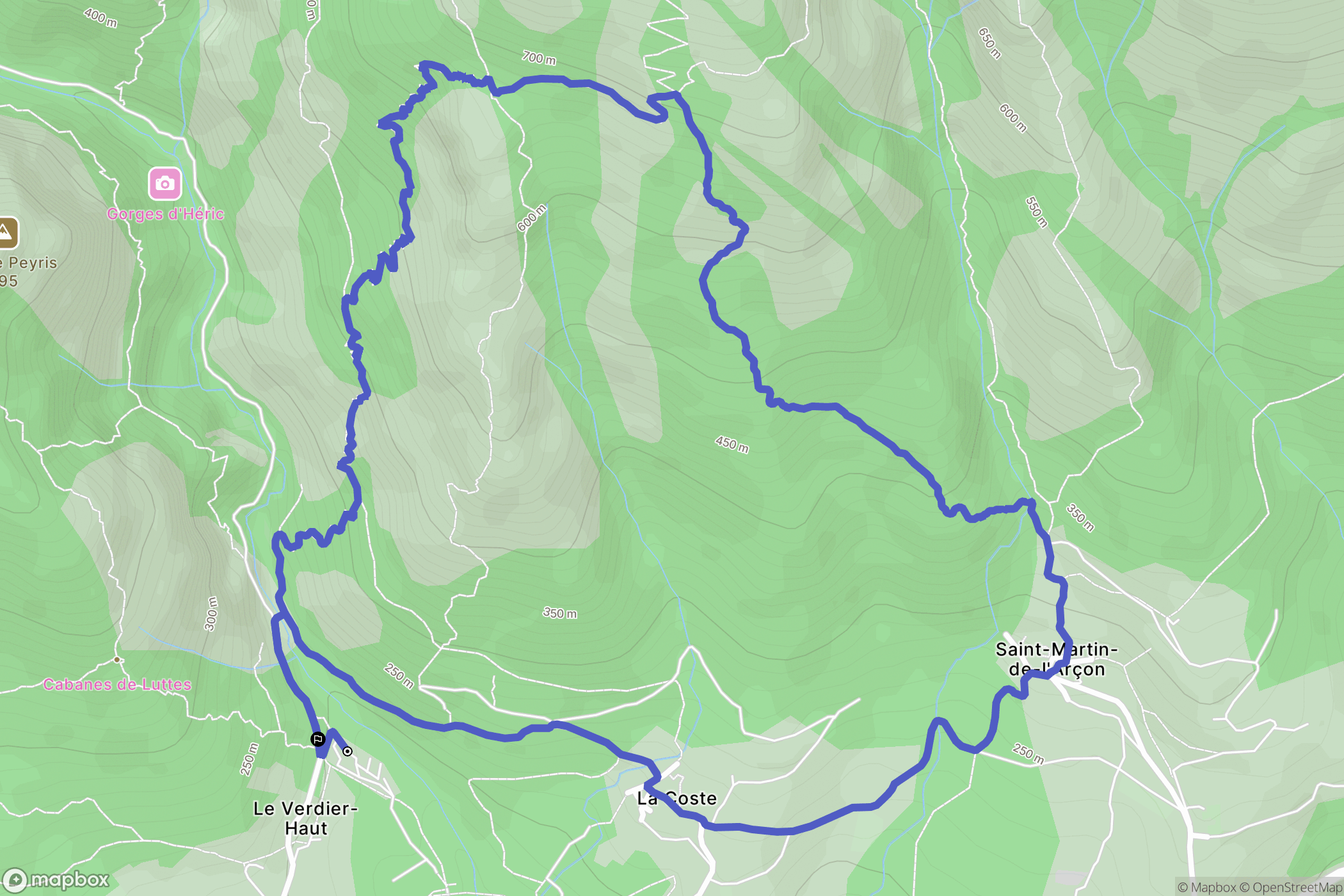 Mons : carte du parcours de randonnée - France