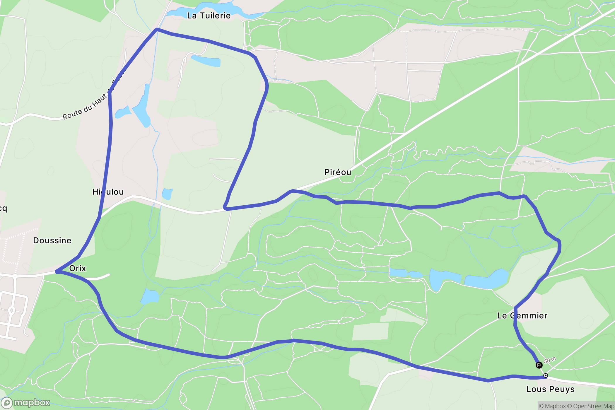 Saint-Vincent-de-Tyrosse : carte du parcours de randonnée - France