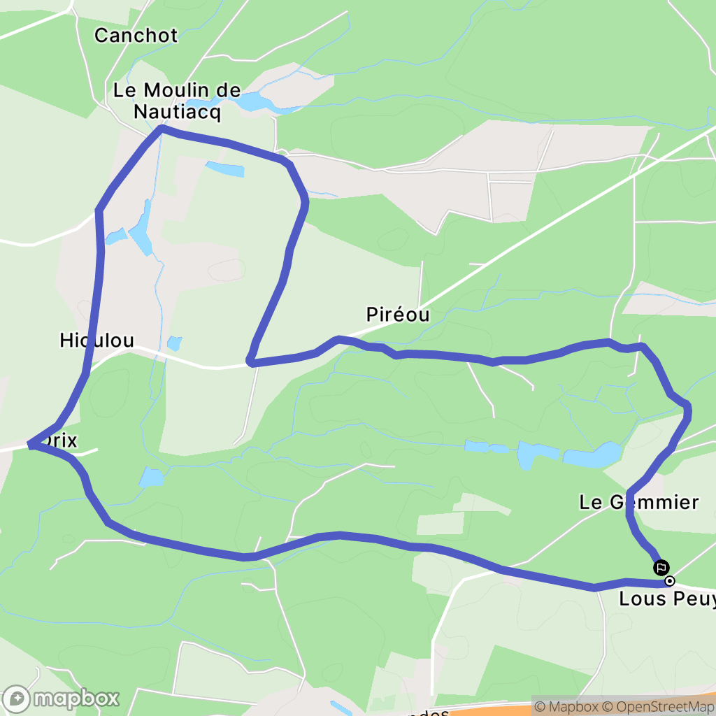 Saint-Vincent-de-Tyrosse : carte du parcours de randonnée - France