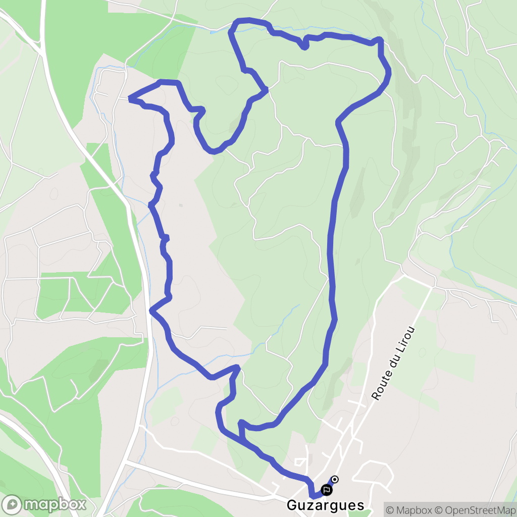 Guzargues : carte du parcours de randonnée - France