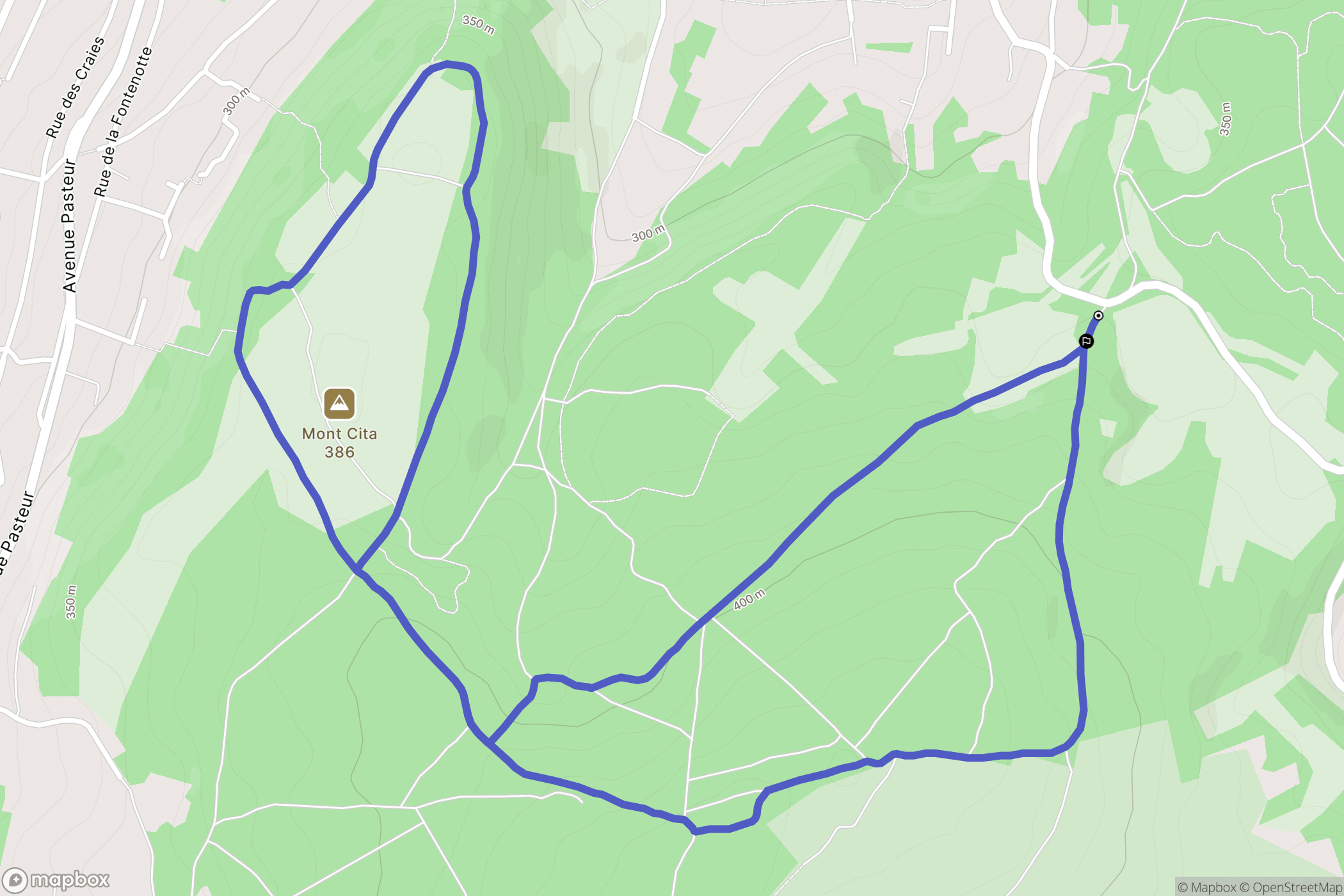 Navenne : carte du parcours de randonnée - France