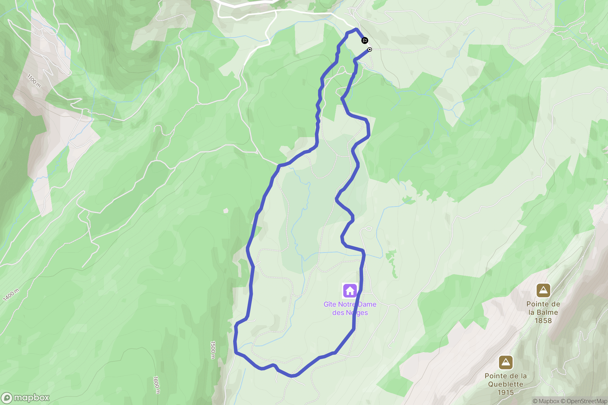 Fillière : carte du parcours de randonnée - France
