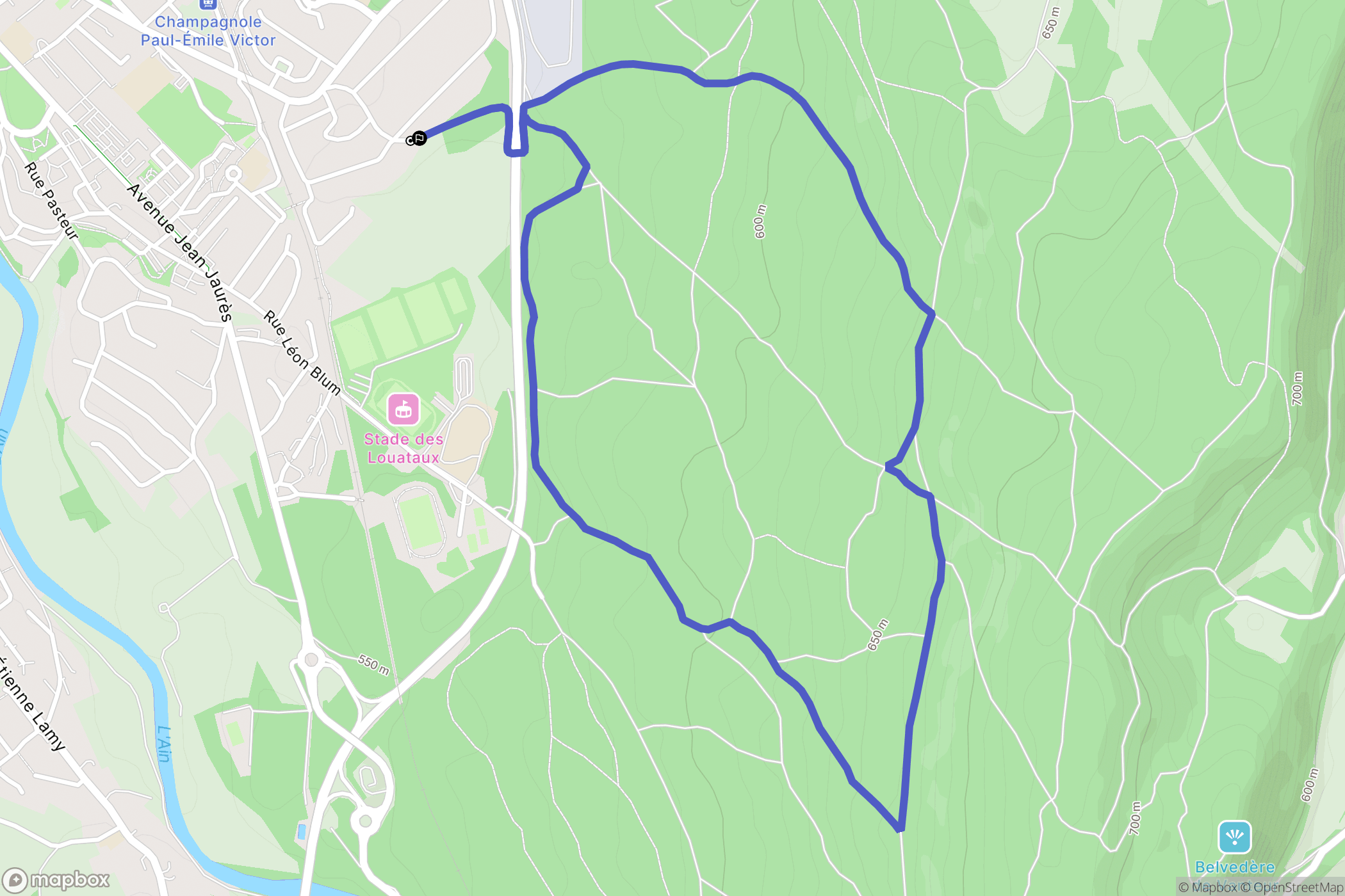 Champagnole : carte du parcours de randonnée - France