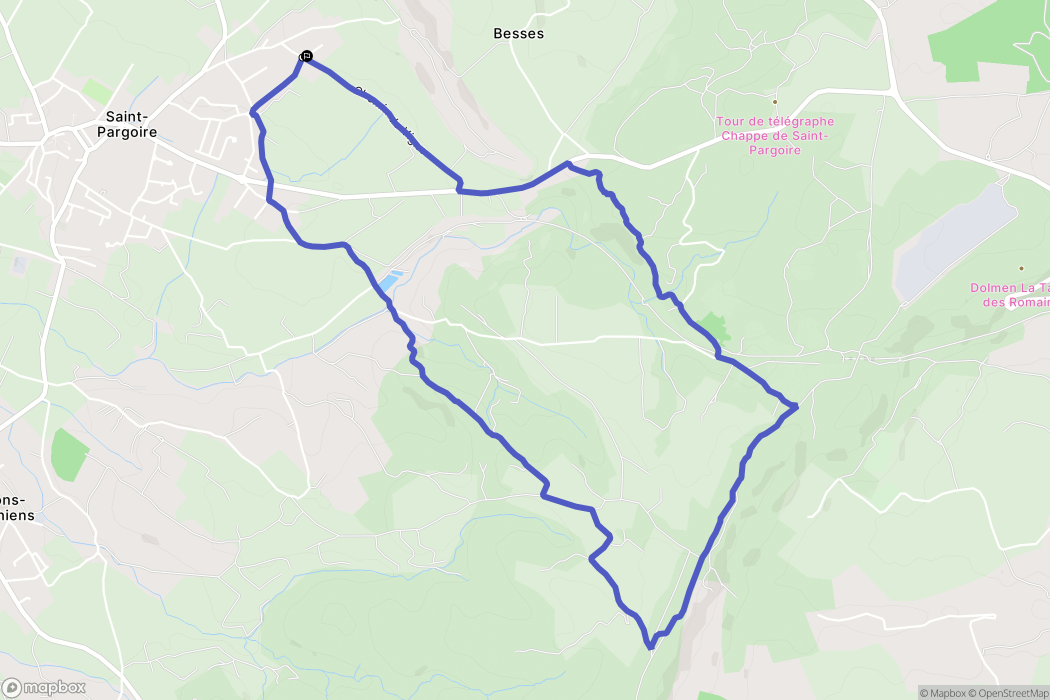 Saint-Pargoire : carte du parcours de randonnée - France