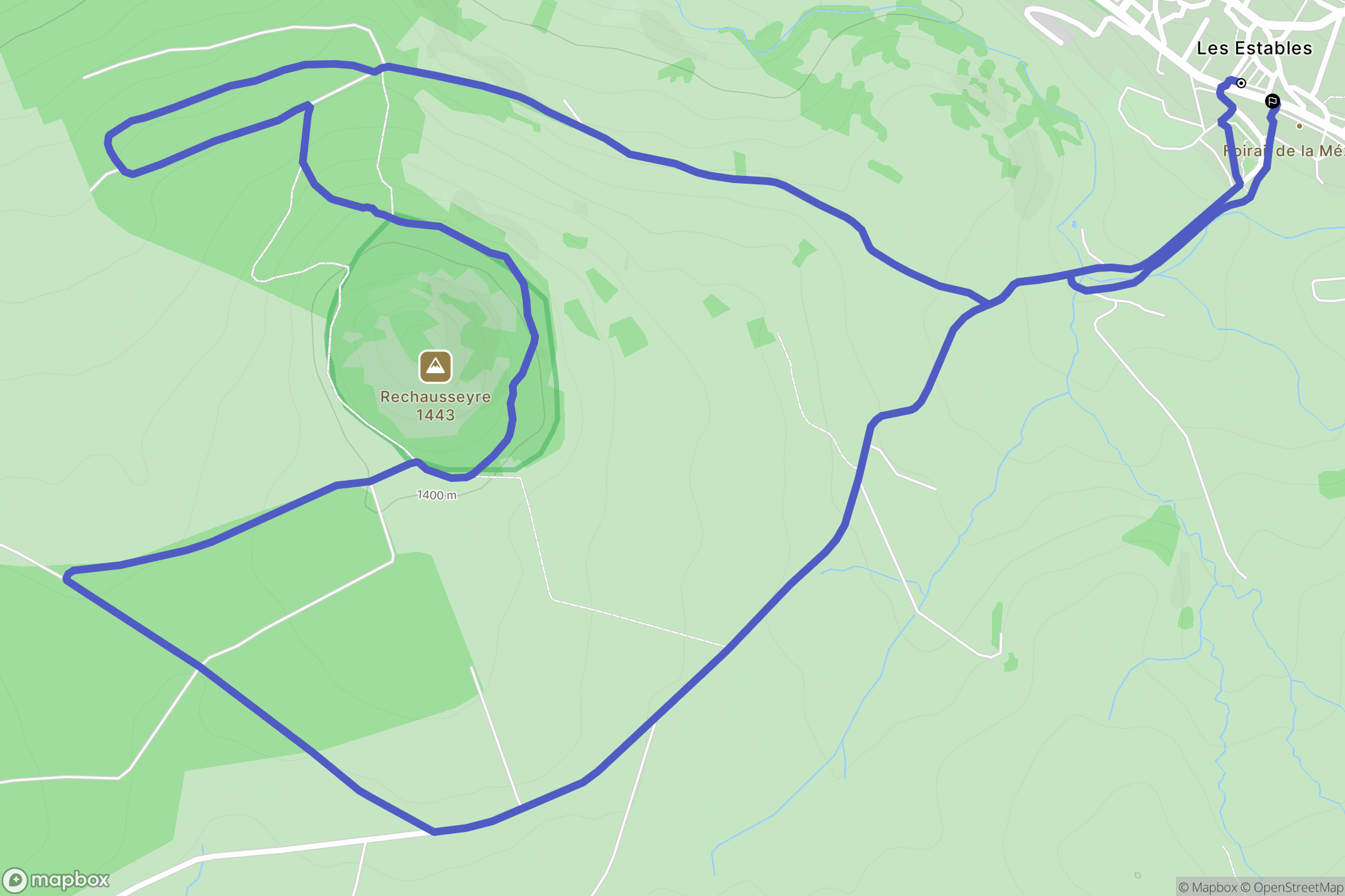Les Estables : carte du parcours de randonnée - France