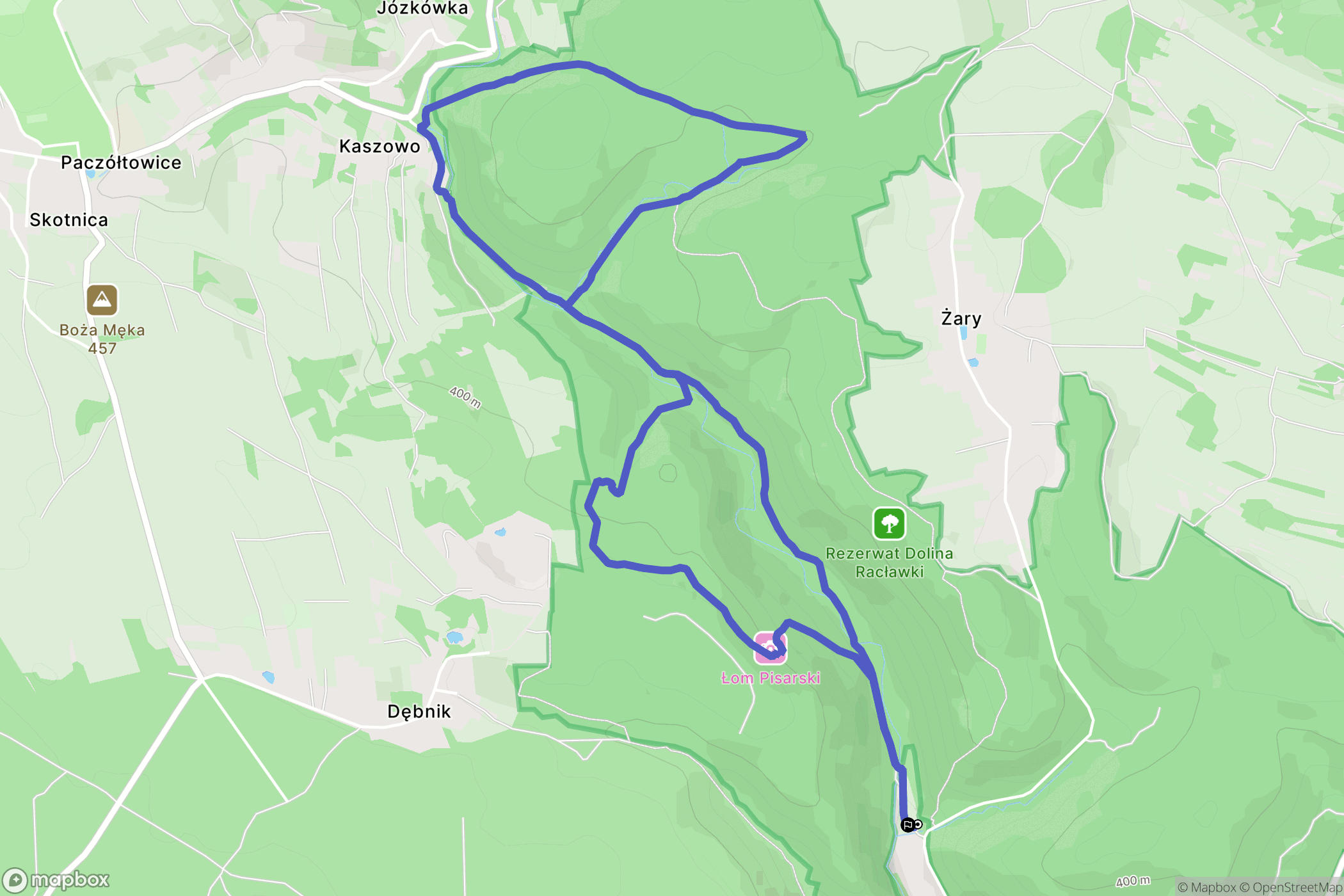 Dubie: mapa trasy - Poland