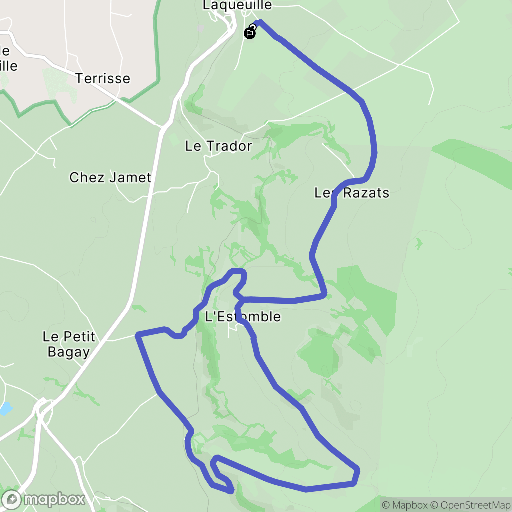 Laqueuille : carte du parcours de randonnée - France