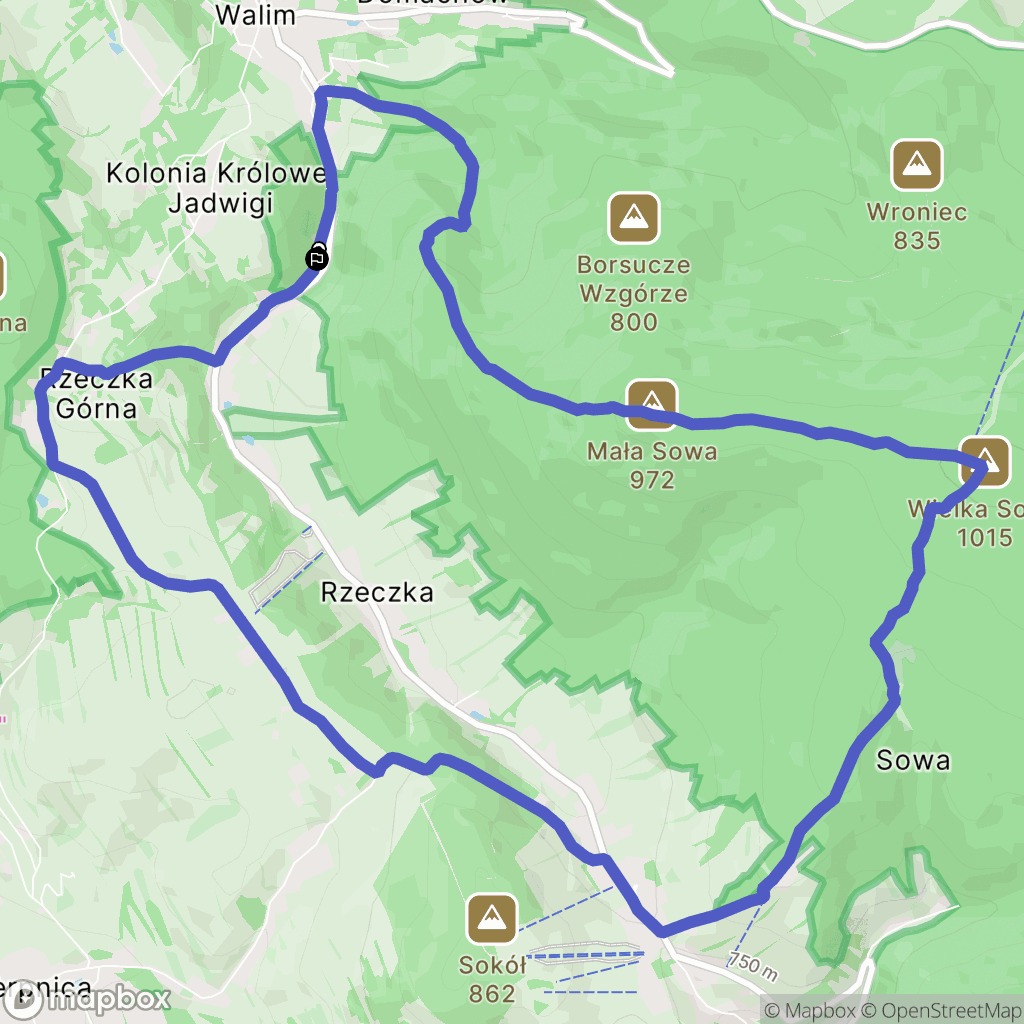 Walim: mapa trasy - Poland