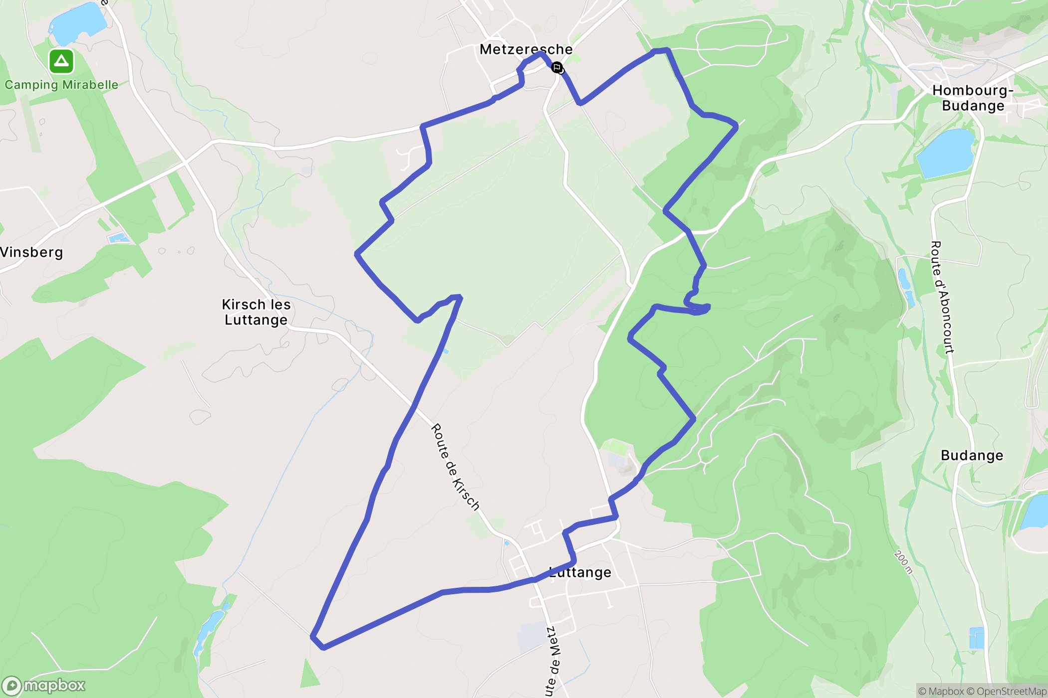 Metzeresche : carte du parcours de randonnée - France