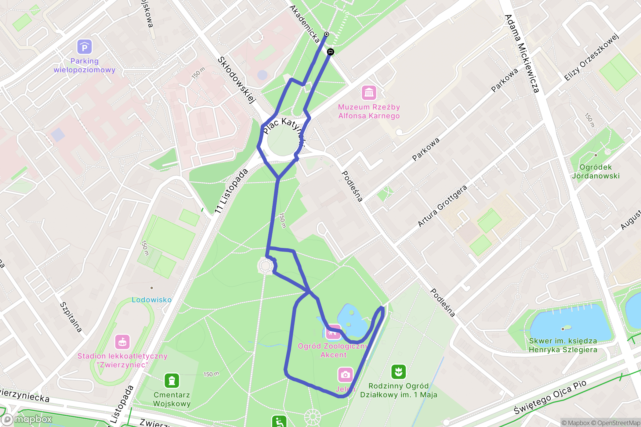 Białystok: mapa trasy - Poland