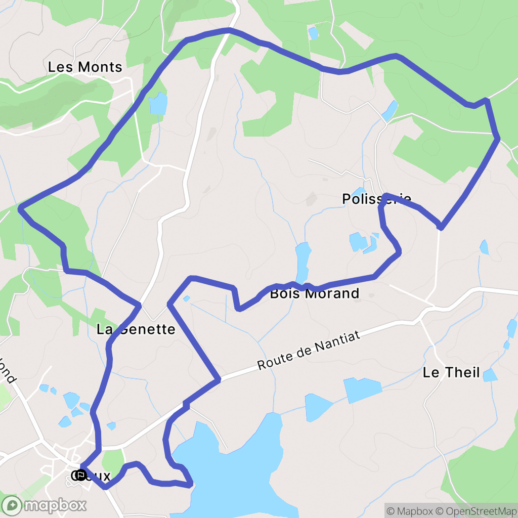 Cieux : carte du parcours de randonnée - France
