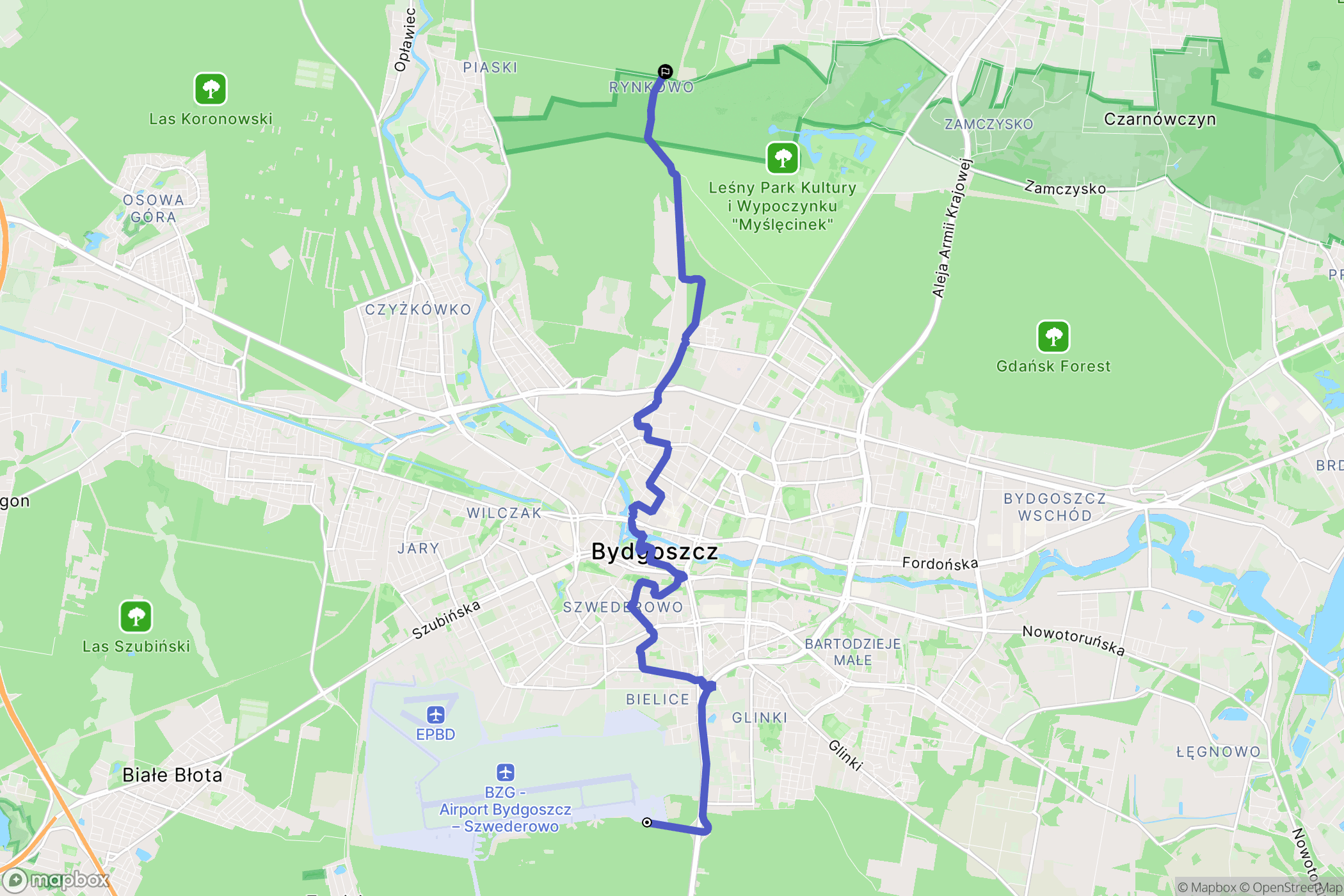 Bydgoszcz: mapa trasy - Poland