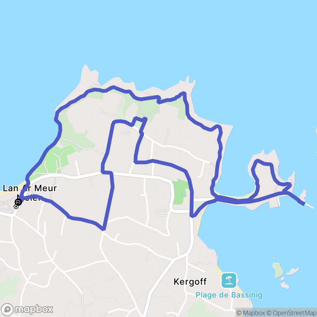 Plouguerneau : carte du parcours de randonnée - France