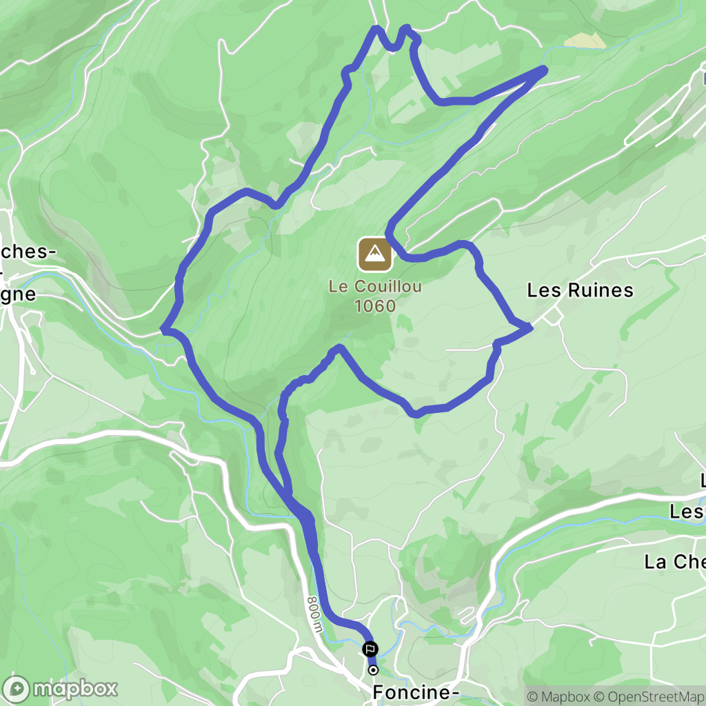 Foncine-le-Bas : carte du parcours de randonnée - France