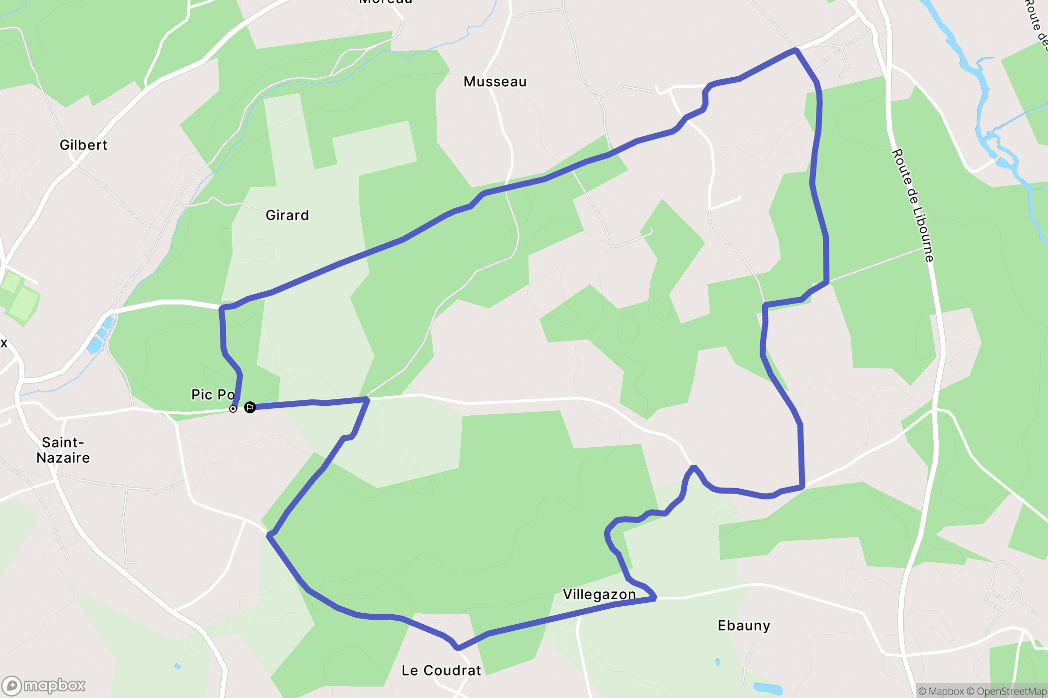 Cercoux : carte du parcours de randonnée - France