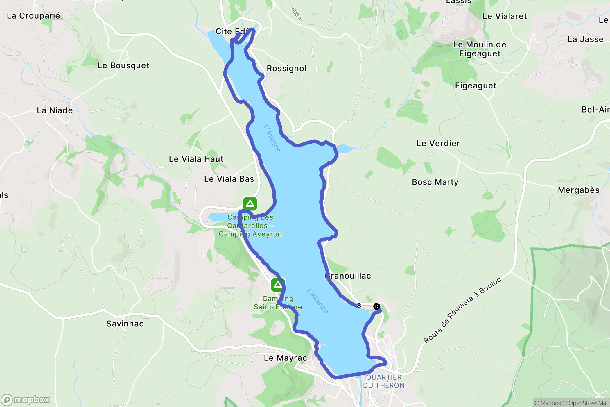 Villefranche-de-Panat : carte du parcours de randonnée - France