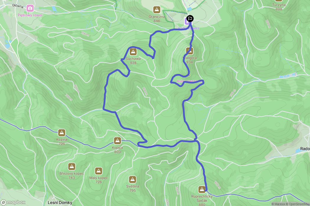 Rybnica Leśna: mapa trasy - Poland