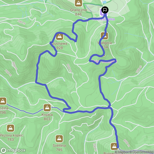 Rybnica Leśna: mapa trasy - Poland