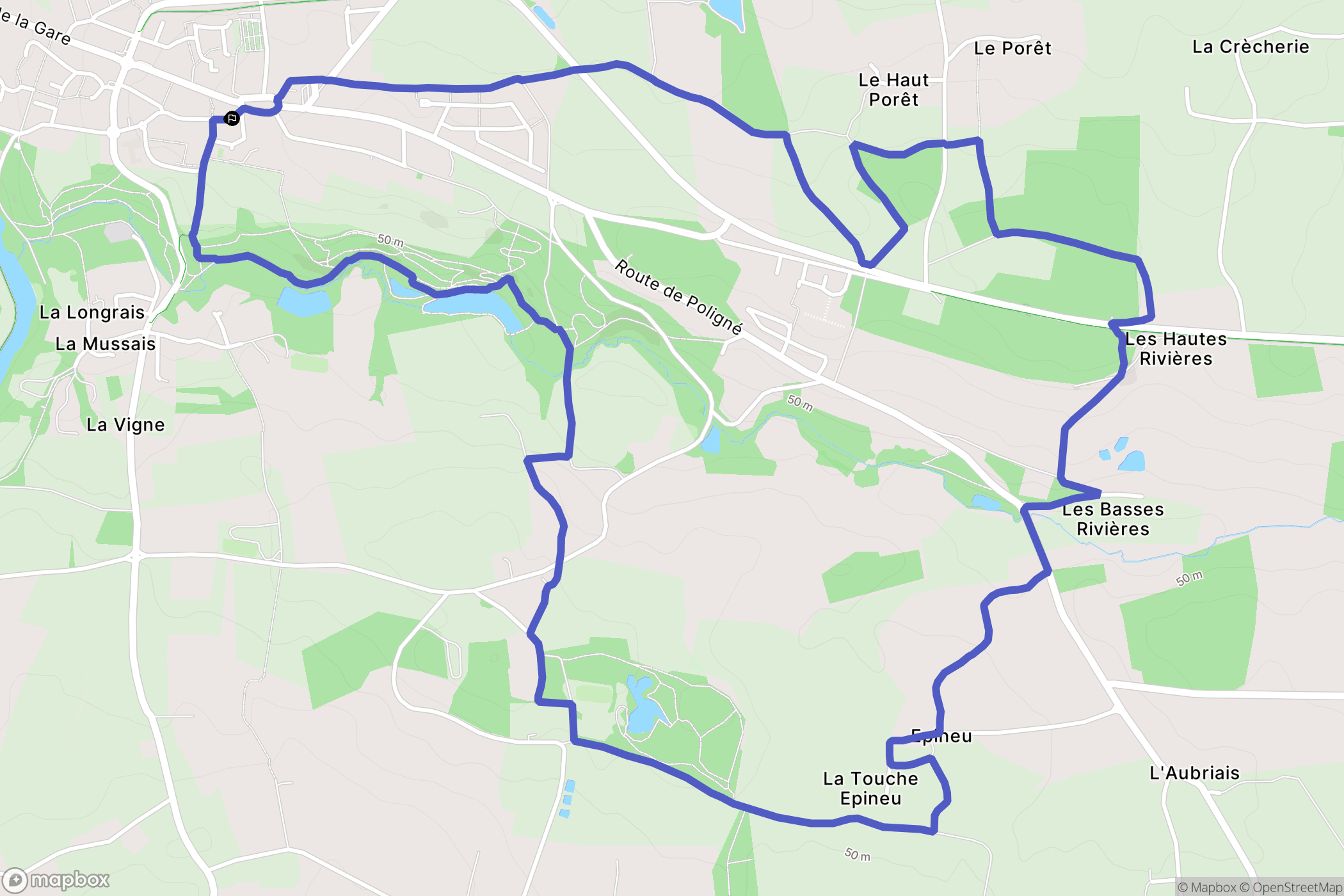 Bourg-des-Comptes : carte du parcours de randonnée - France