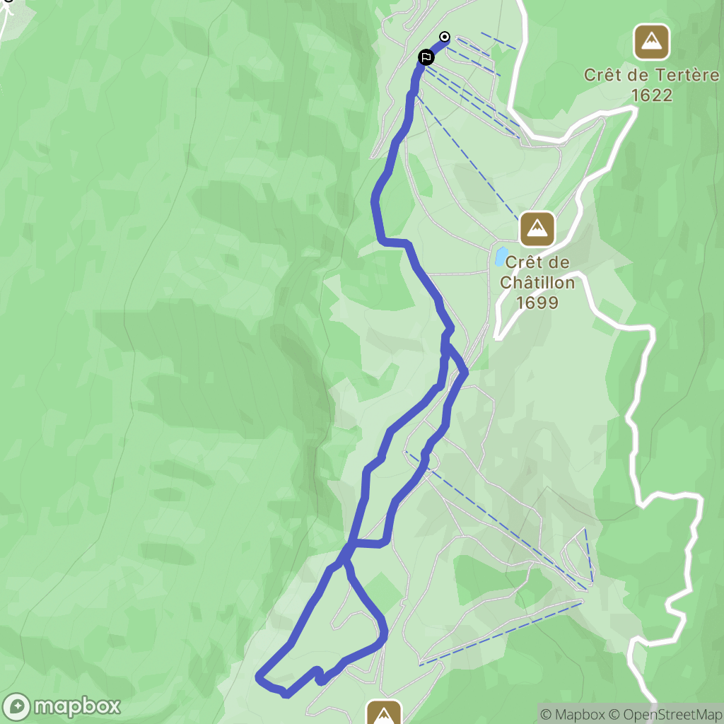 Gruffy : carte du parcours de randonnée - France