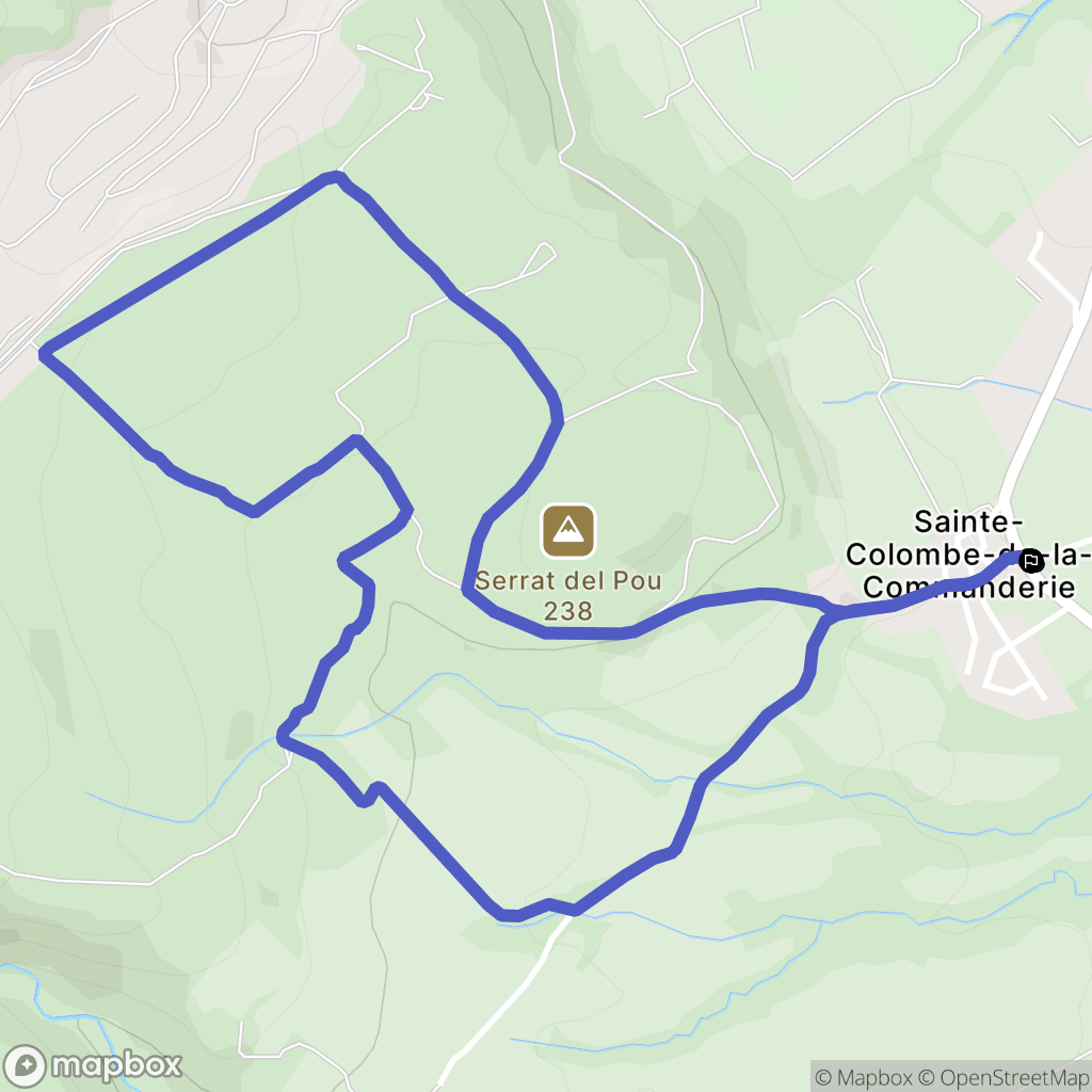 Sainte-Colombe-de-la-Commanderie : carte du parcours de randonnée - France