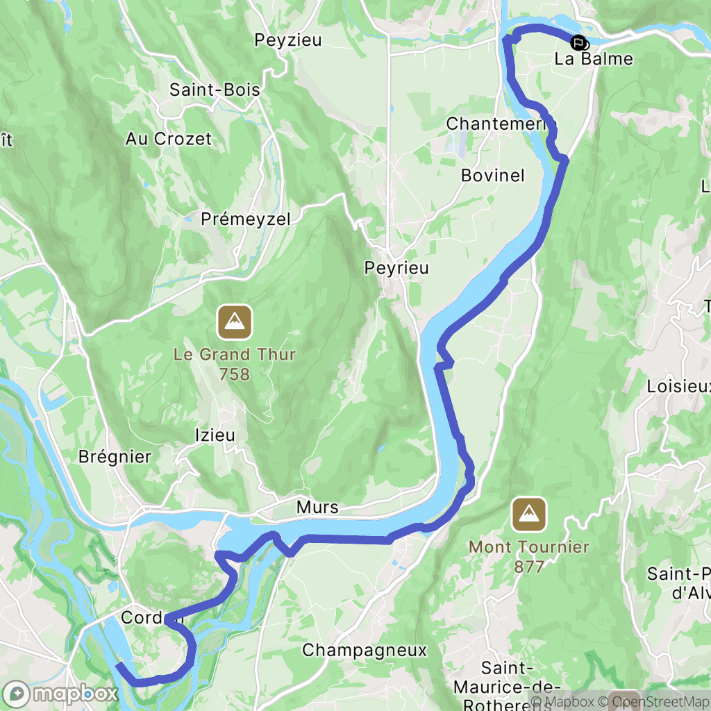 La Balme : carte du parcours de randonnée - France