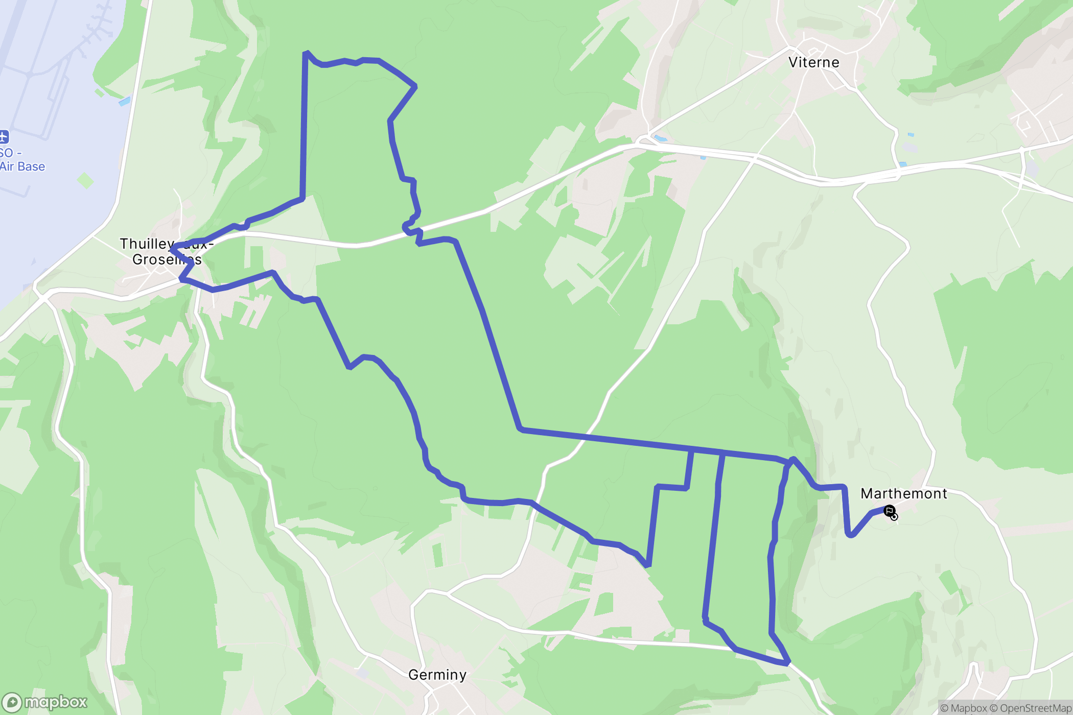 Marthemont : carte du parcours de randonnée - France