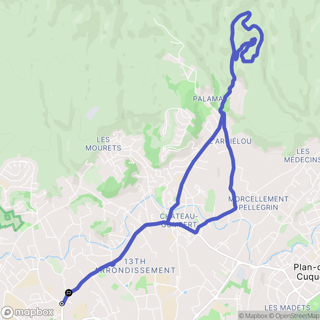Marseille : carte du parcours de randonnée - France