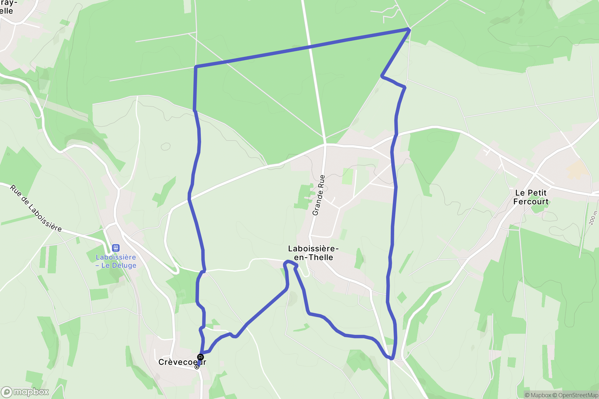 Laboissière-en-Thelle : carte du parcours de randonnée - France