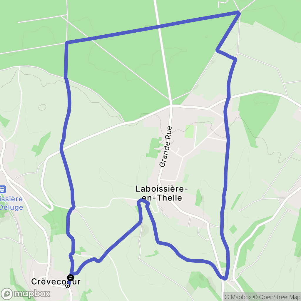 Laboissière-en-Thelle : carte du parcours de randonnée - France