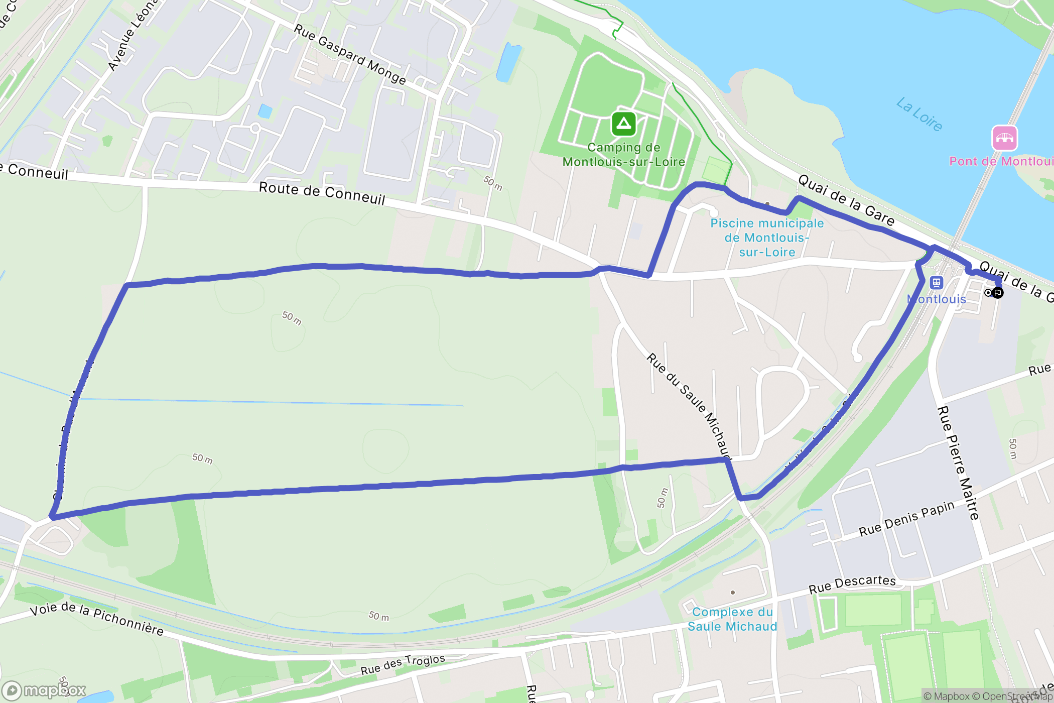 Montlouis-sur-Loire : carte du parcours de randonnée - France