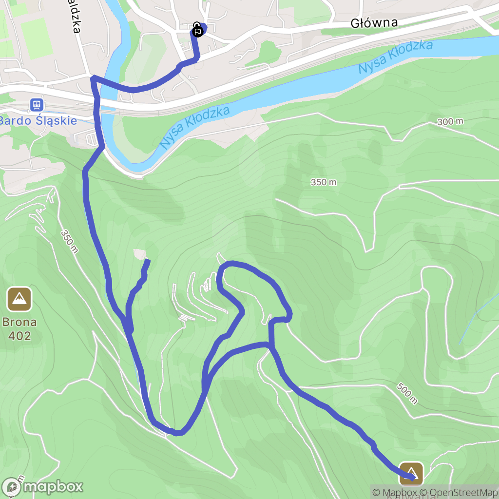 Bardo: mapa trasy - Poland