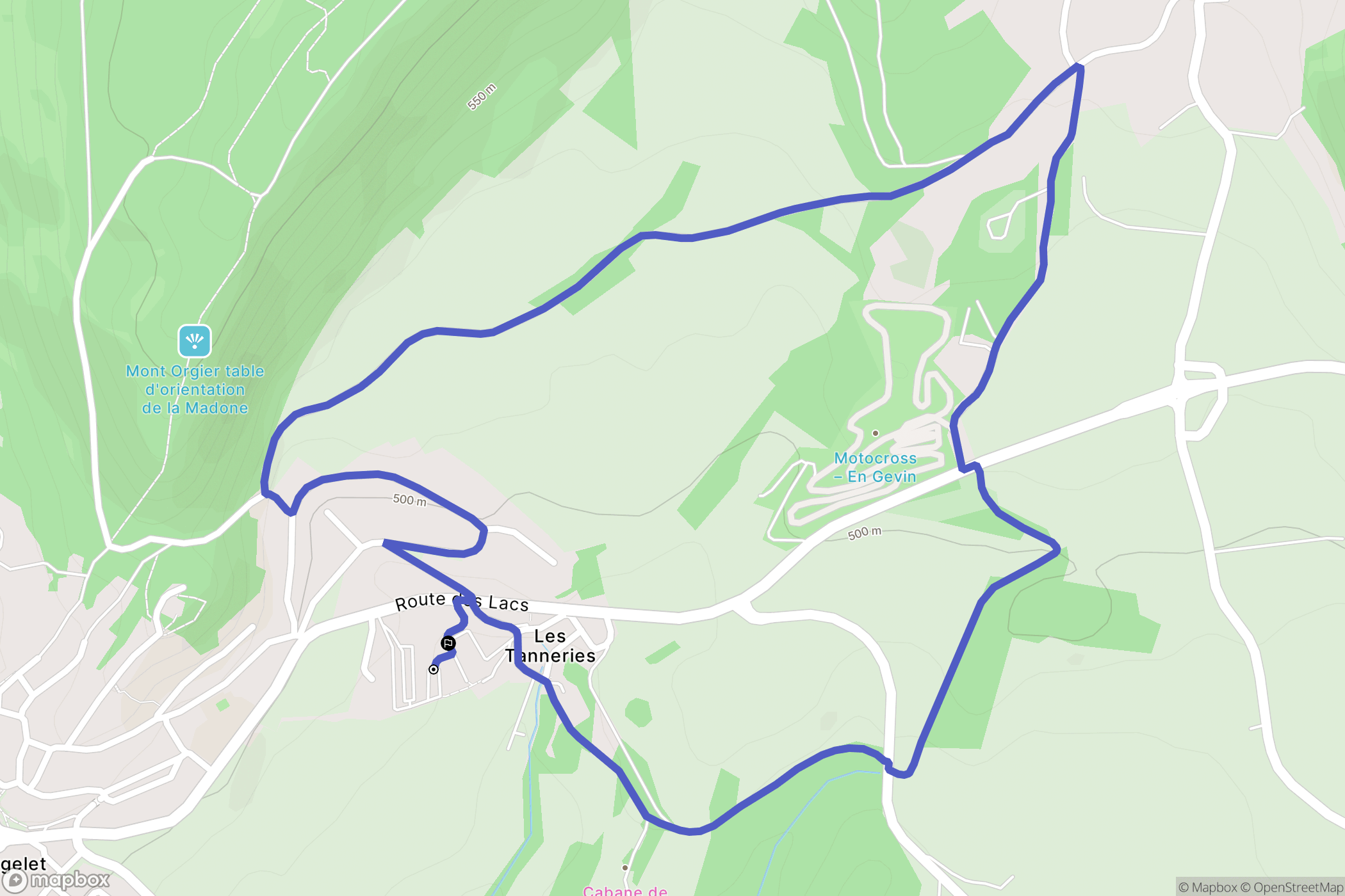 Orgelet : carte du parcours de randonnée - France